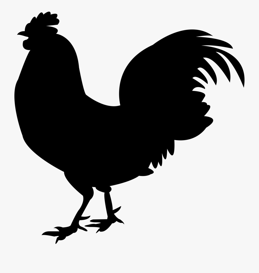 Hen Clipart Fried Chicken Wing - Transparent Rooster Silhouette Png, Transparent Clipart