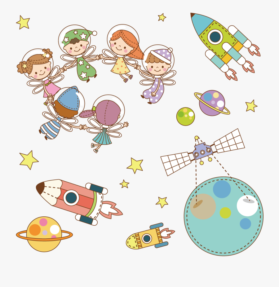 Clip Art Outer Space Cartoon - 卡通 版 太空 船, Transparent Clipart