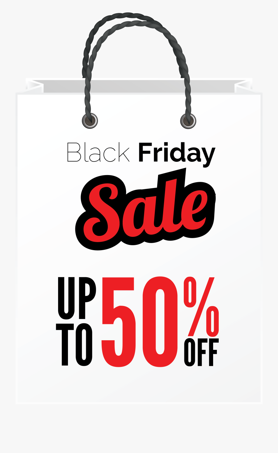 Black Friday Sale White Bag Png Clipart Image - Bag, Transparent Clipart