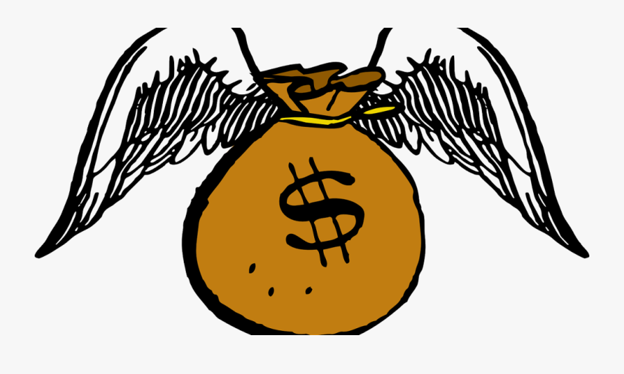 Money Flies Away Clipart - Money Bag Clipart, Transparent Clipart