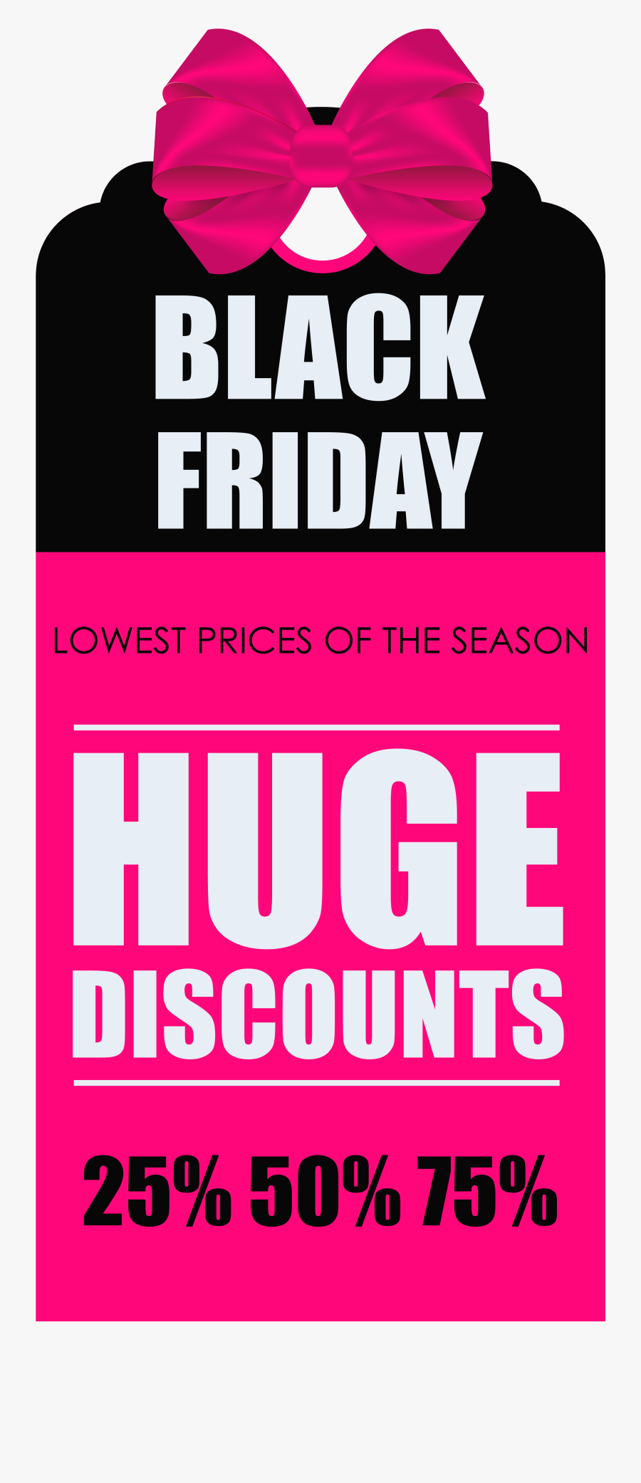 Black Friday Huge Discounts Tag Png Clipart Picture - Black Friday Pink Png, Transparent Clipart