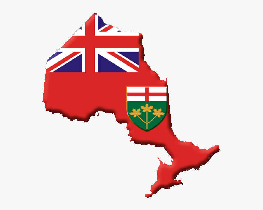 Ontario Flag/provincial Shape - Map Of Ontario With Flag, Transparent Clipart