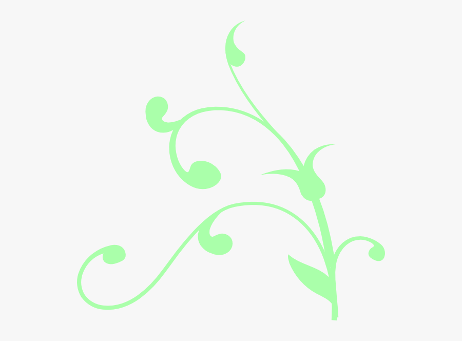 Mint Green Swirl Clip Art At Clker - Tree Branch Clip Art, Transparent Clipart