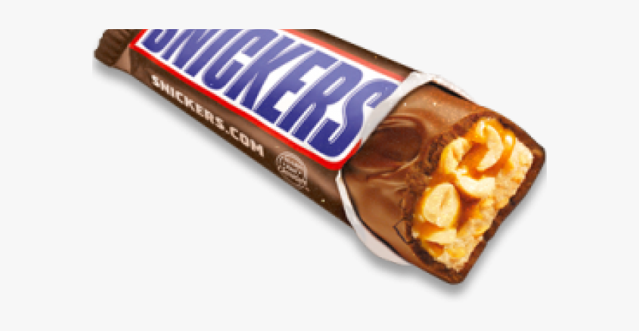 Partially Unwrapped Snickers Bar, Transparent Clipart