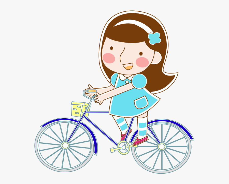 Picture Free Download Bike Transparent Cartoon Girl - Cartoon Characters Ride A Bike, Transparent Clipart