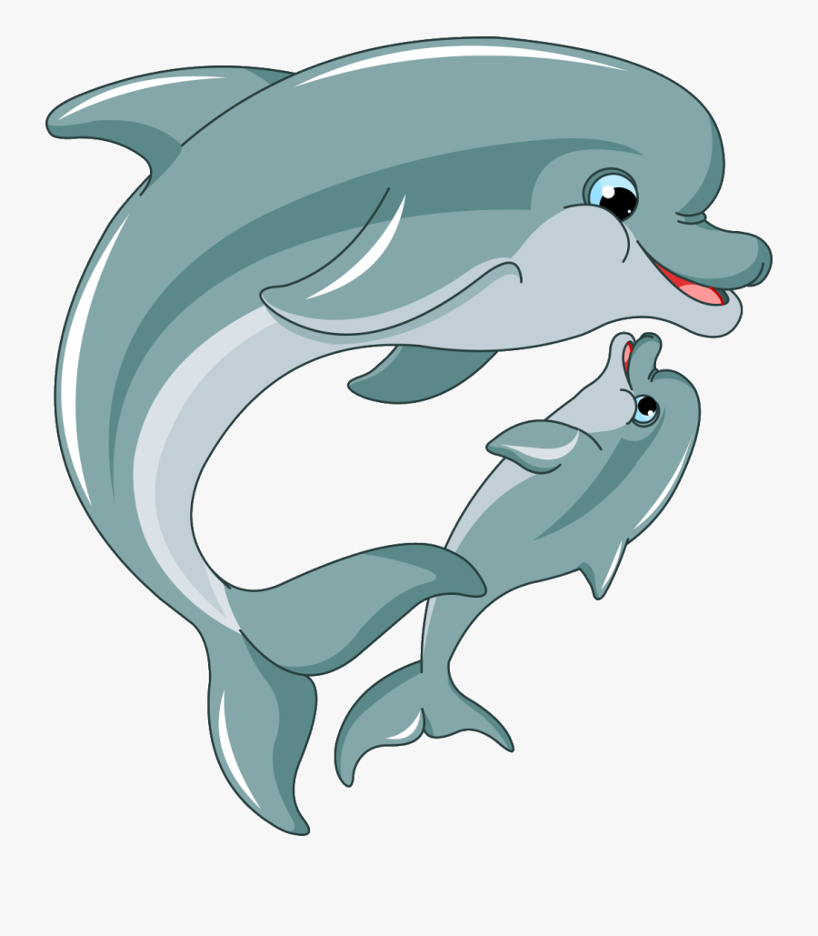 Clip Art Baby Dolphin Pic - Swimming Dolphin Cartoon, Transparent Clipart