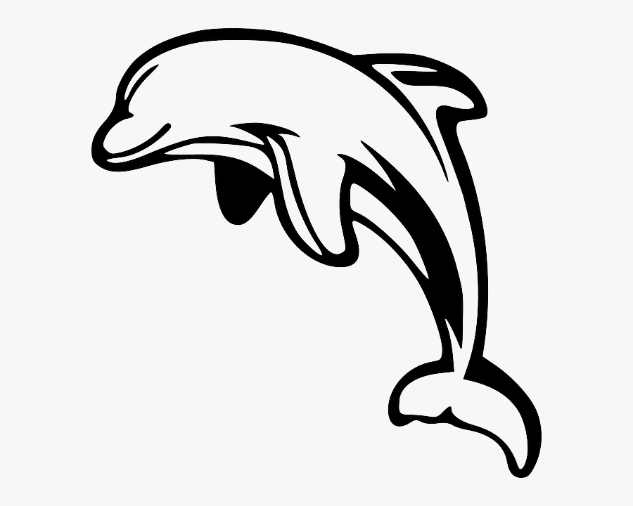Dolphin Clipart Black And White Dolphin Leaping White - Dolphin Black N White, Transparent Clipart