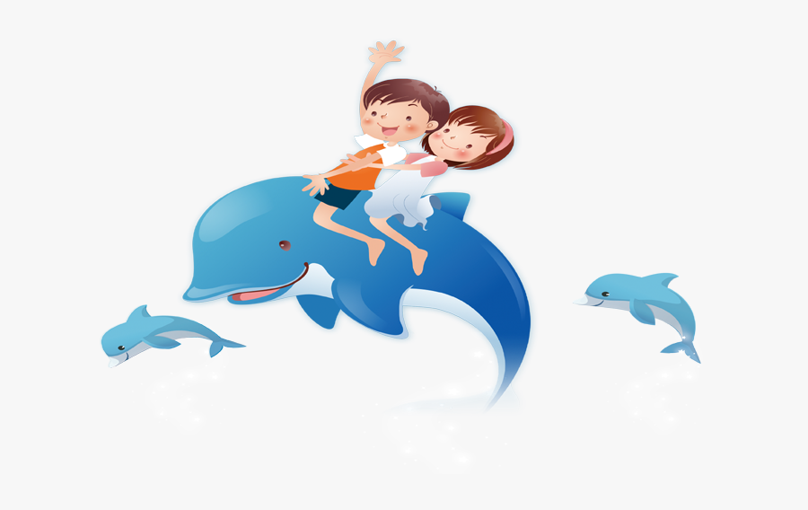 Transparent Dolphins Clipart - Blue Dolphins Cartoon, Transparent Clipart