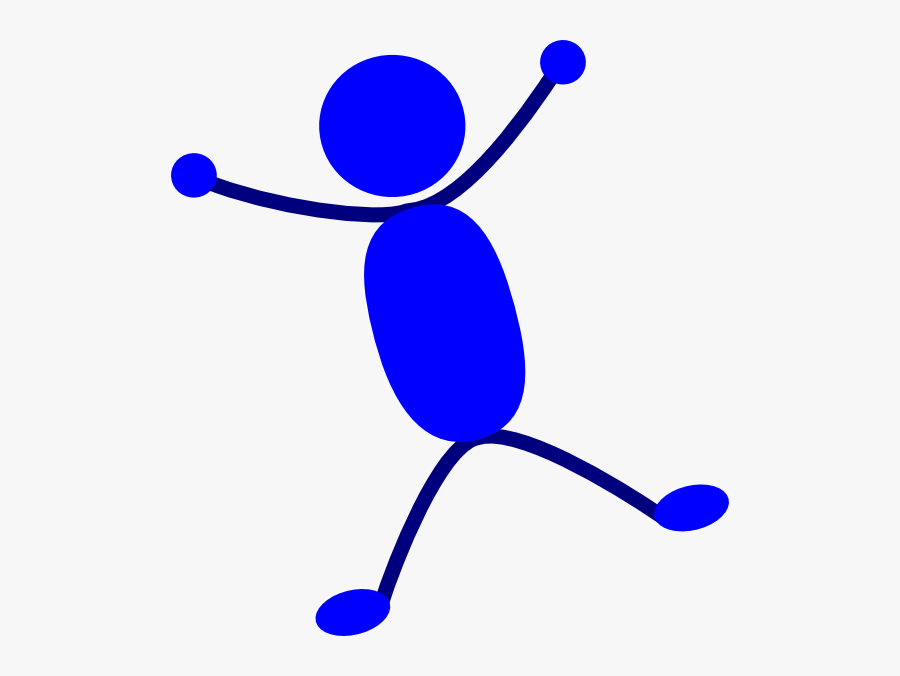 Solid Blue Man Jumping Svg Clip Arts - Cartoon Of Person Jumping, Transparent Clipart