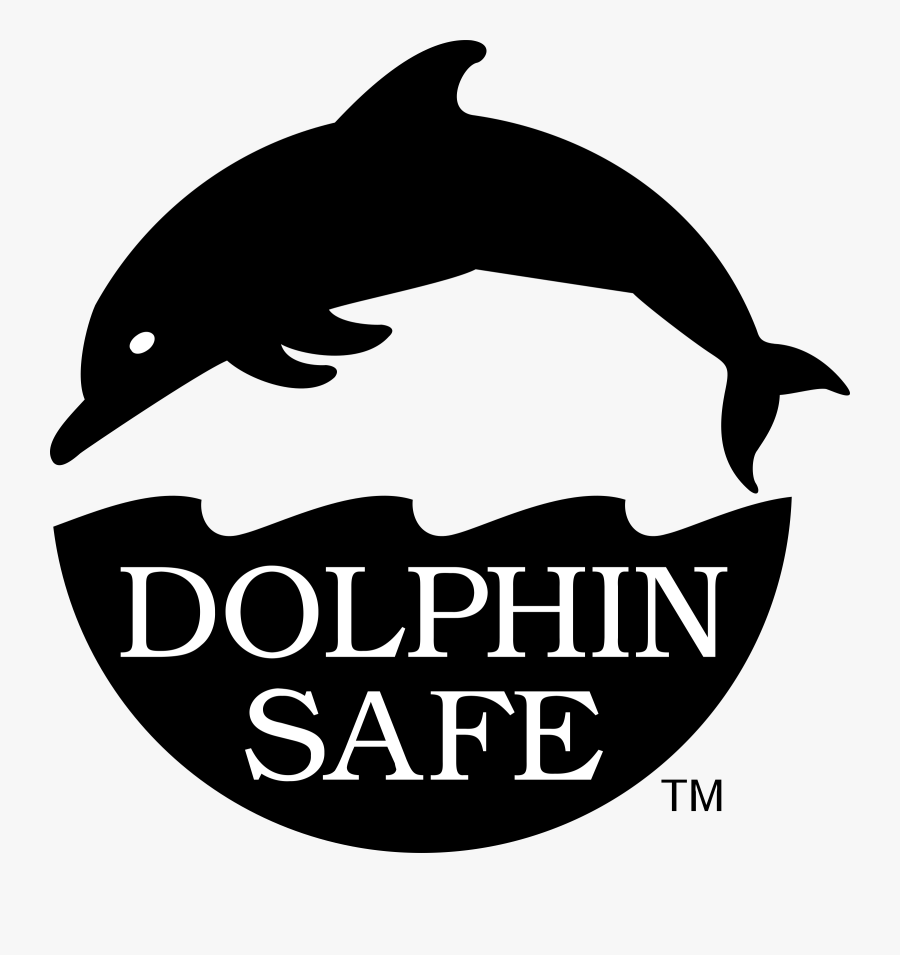 Transparent Dolphins Clipart Black And White - Dolphin Safe Logo, Transparent Clipart
