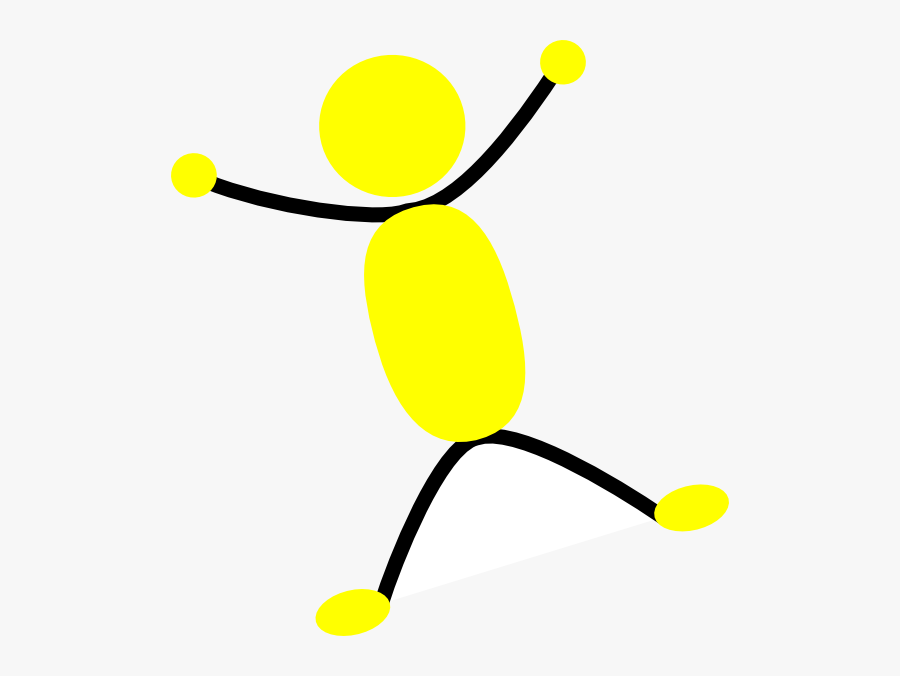 Yellow And Black Man Jumping Svg Clip Arts - Circle, Transparent Clipart
