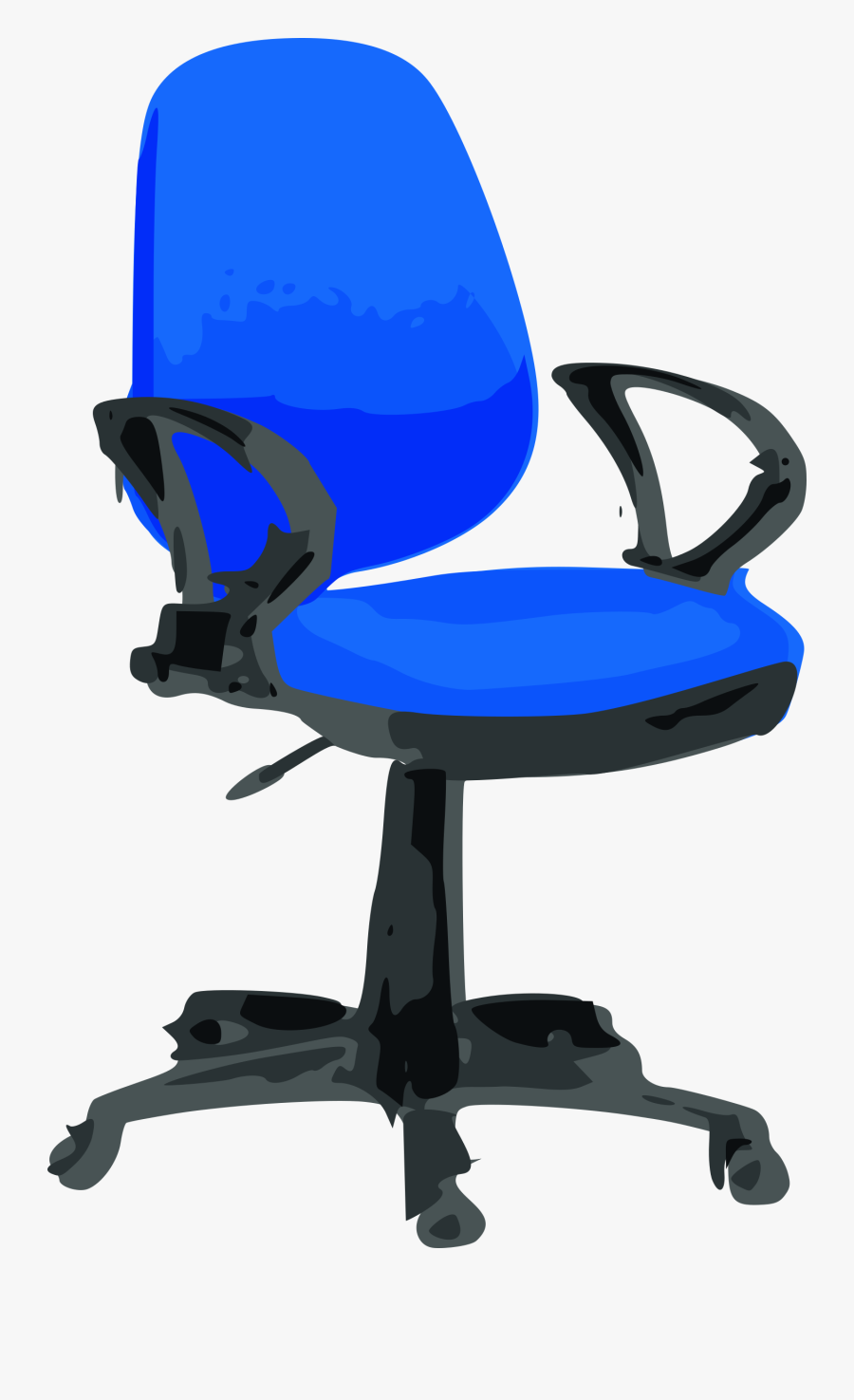 Desk Chair-blue With Wheels - Office Chair Clipart, Transparent Clipart