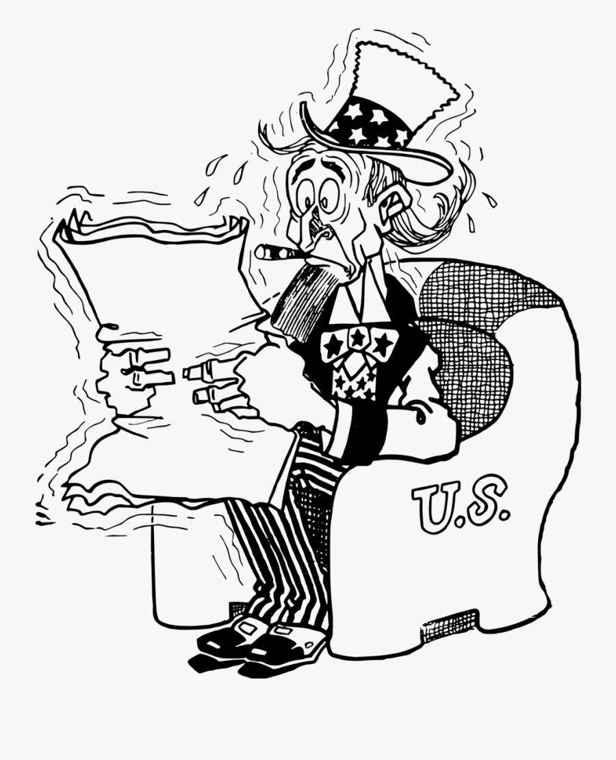 Nervous Uncle Sam, Transparent Clipart