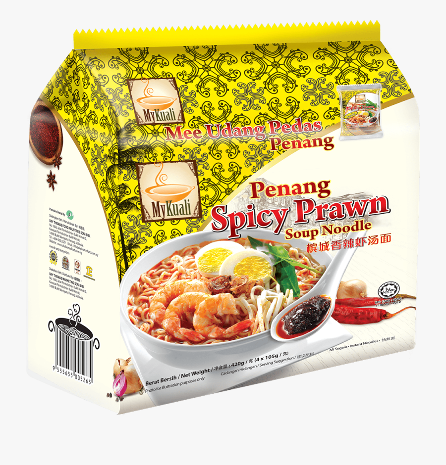 Noodle Clipart Rotini - Penang Spicy Prawn Soup Noodle, Transparent Clipart