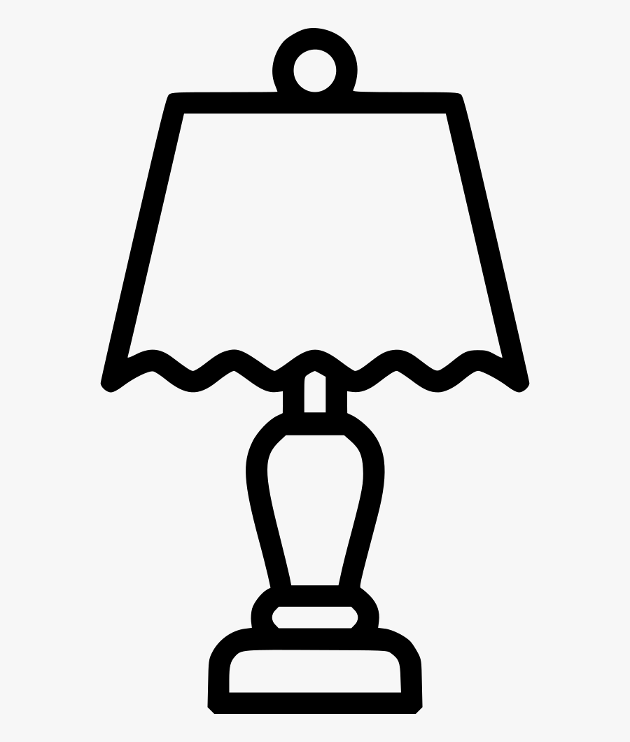 Transparent Nightstand Clipart - Lamp Clipart Black And White, Transparent Clipart