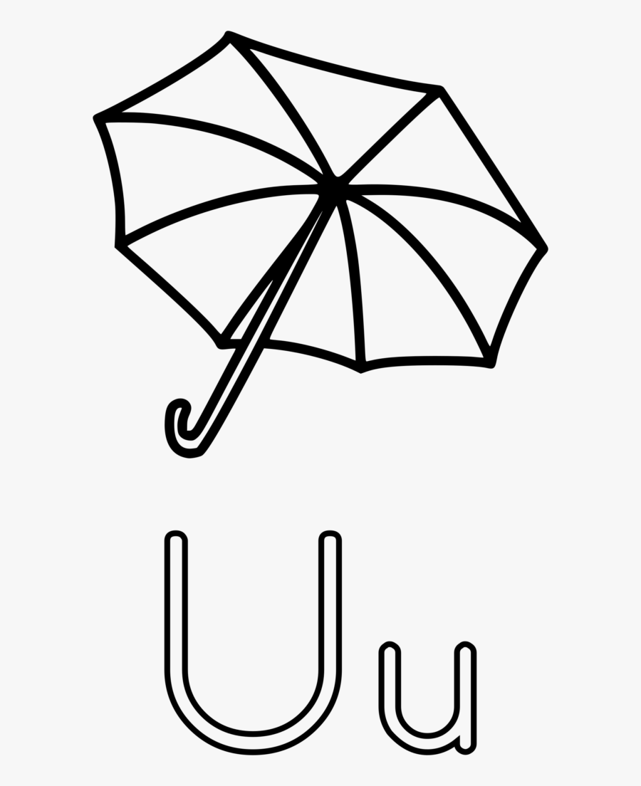 Coloring Book Child Umbrella Rain Page - U Is For Coloring Page, Transparent Clipart