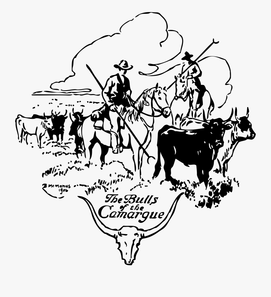 Bulls Of Camargue Clip Arts - Cattle Drive Clip Art, Transparent Clipart