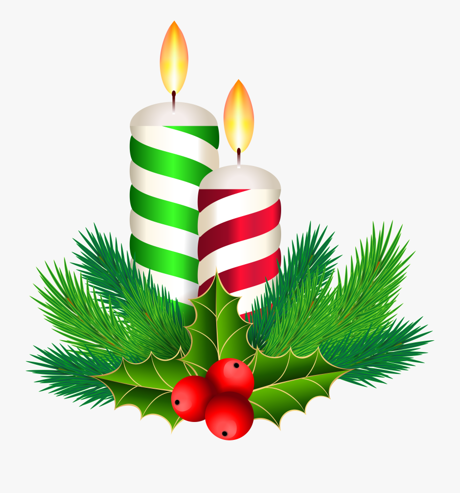 Christmas Candles Decoration Clip Art - Christmas Candle Decoration Png, Transparent Clipart