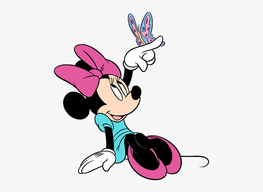 Springtime Clip Art - Minnie Mouse Butterfly Coloring Pages, Transparent Clipart