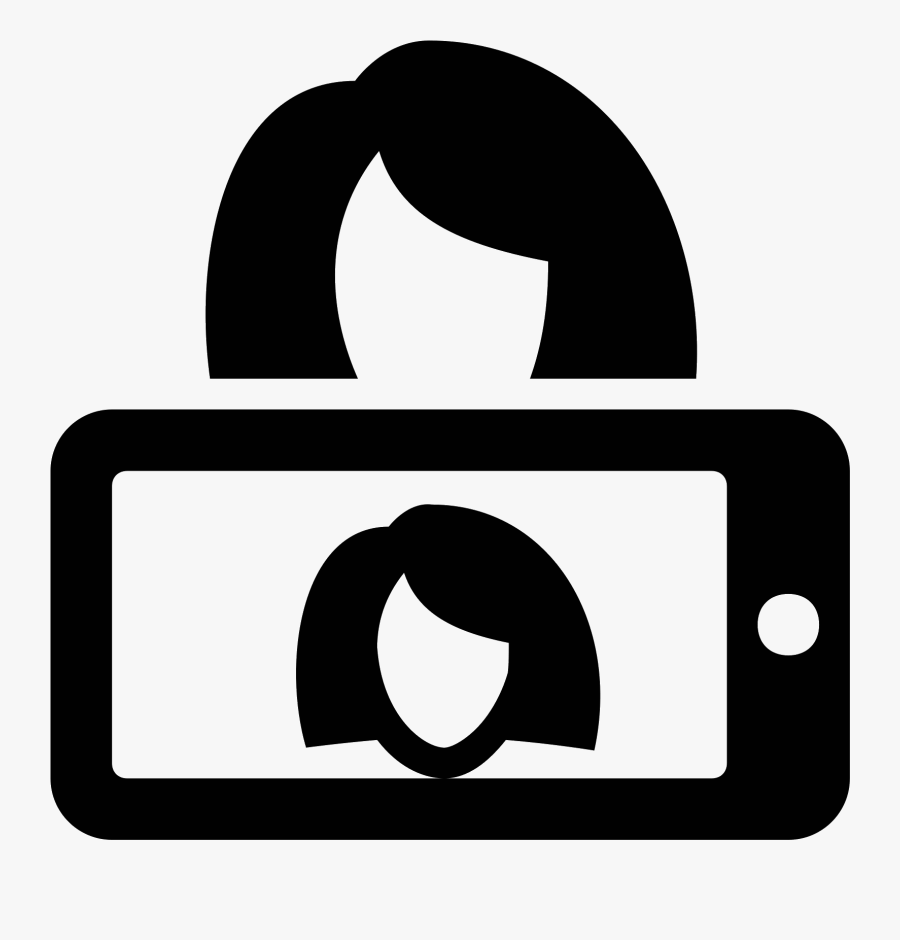 It"s And Image Of A Woman With A Cell Phone In Front - Selfie Text Commercial Use, Transparent Clipart