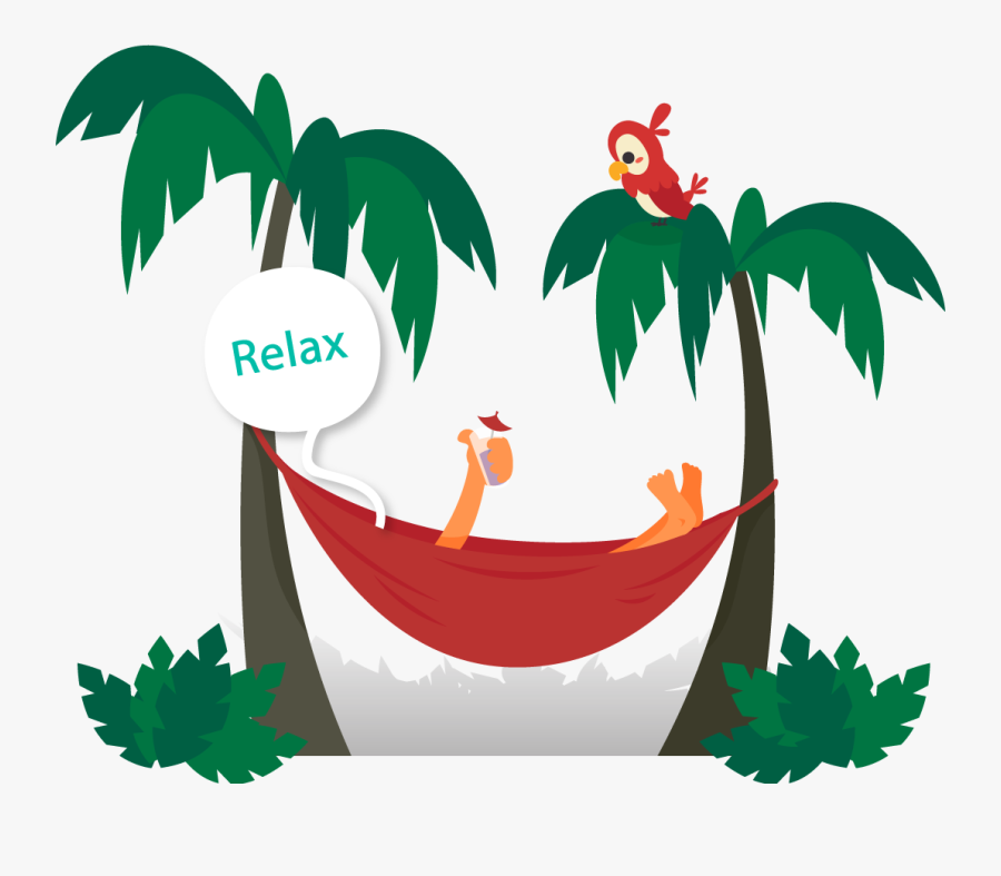 Relax While We Work - Dibujos De Persona En Una Hamaca, Transparent Clipart