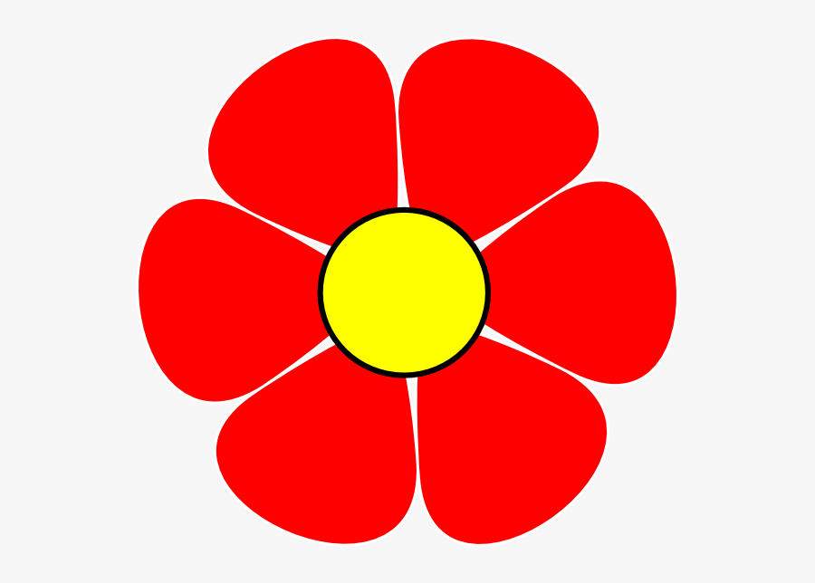 Red Flower Clip Art At Clker - Red Flower Clipart, Transparent Clipart