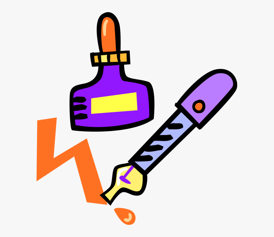 Vector Illustration Of Fountain Pen Writing Instrument, Transparent Clipart