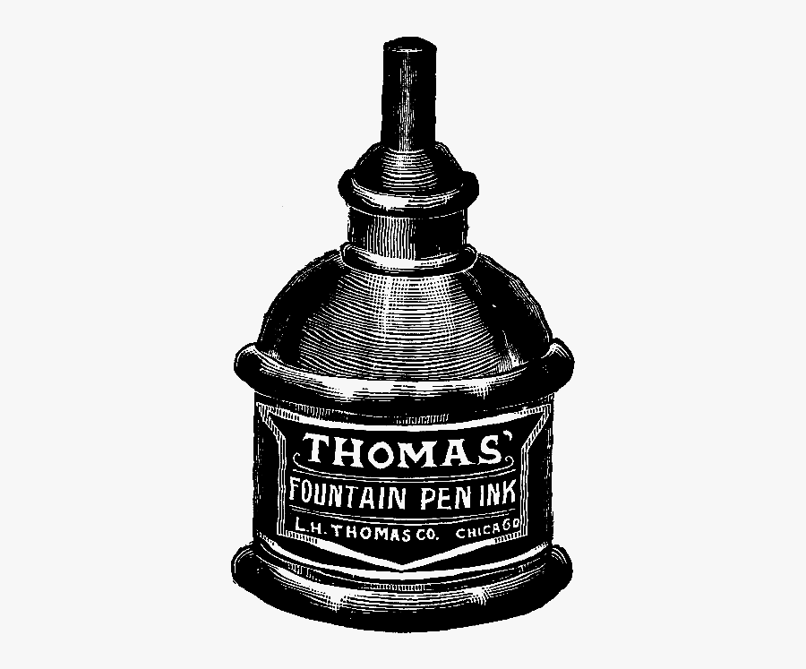 Ink Bottle Clip Art - Ink Vintage Clipart, Transparent Clipart