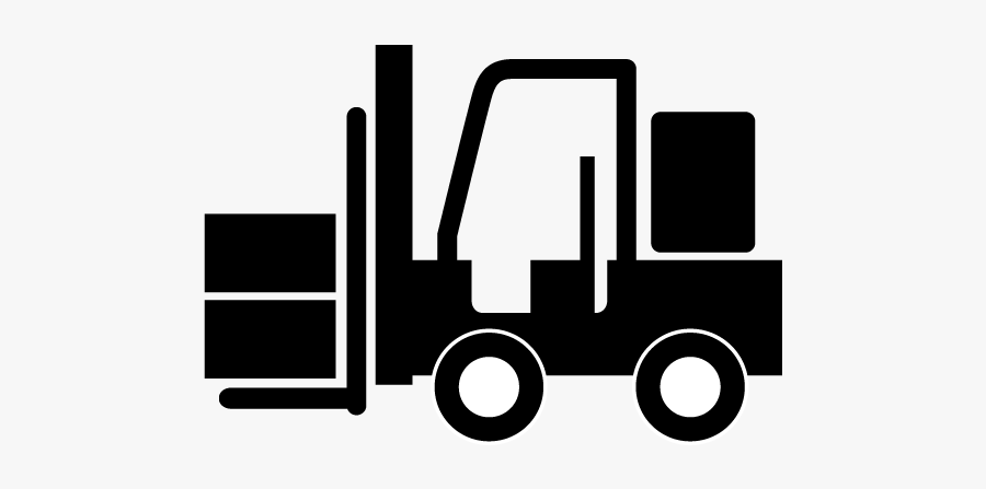 Factory Clipart Warehouse Truck - Forklift Clipart Black White, Transparent Clipart