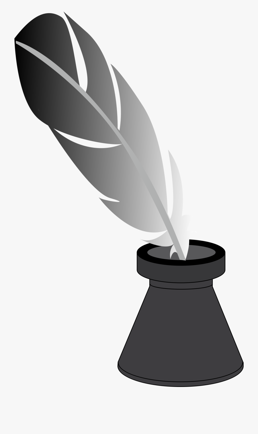 Feather,quill,black And White - Plumier Png, Transparent Clipart