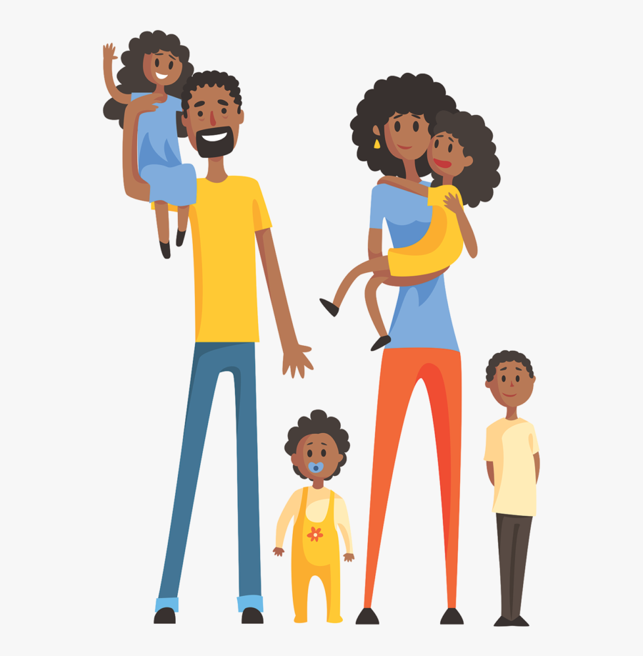 Family African American Clip Art - African People Cartoon Png, Transparent Clipart