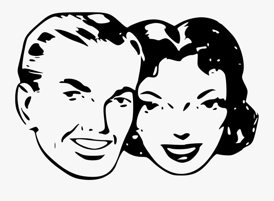 Happy Retro Couple - Clip Art Retro Png, Transparent Clipart