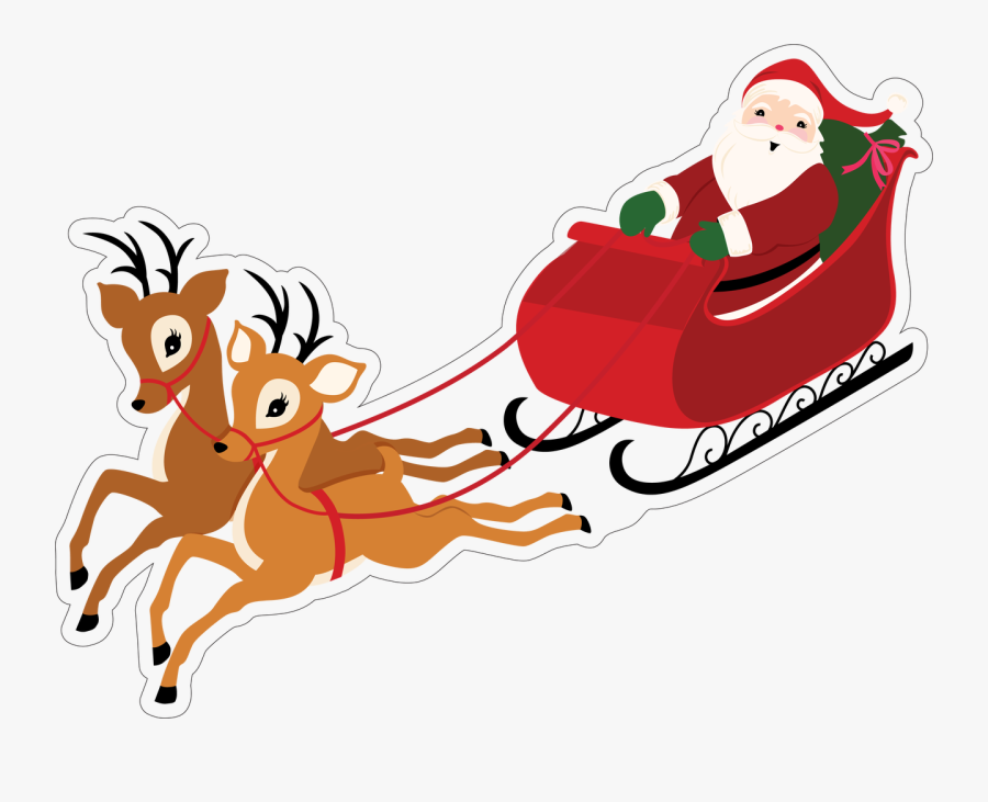 Santa"s Sleigh Print & Cut File - Santa's Sleigh, Transparent Clipart