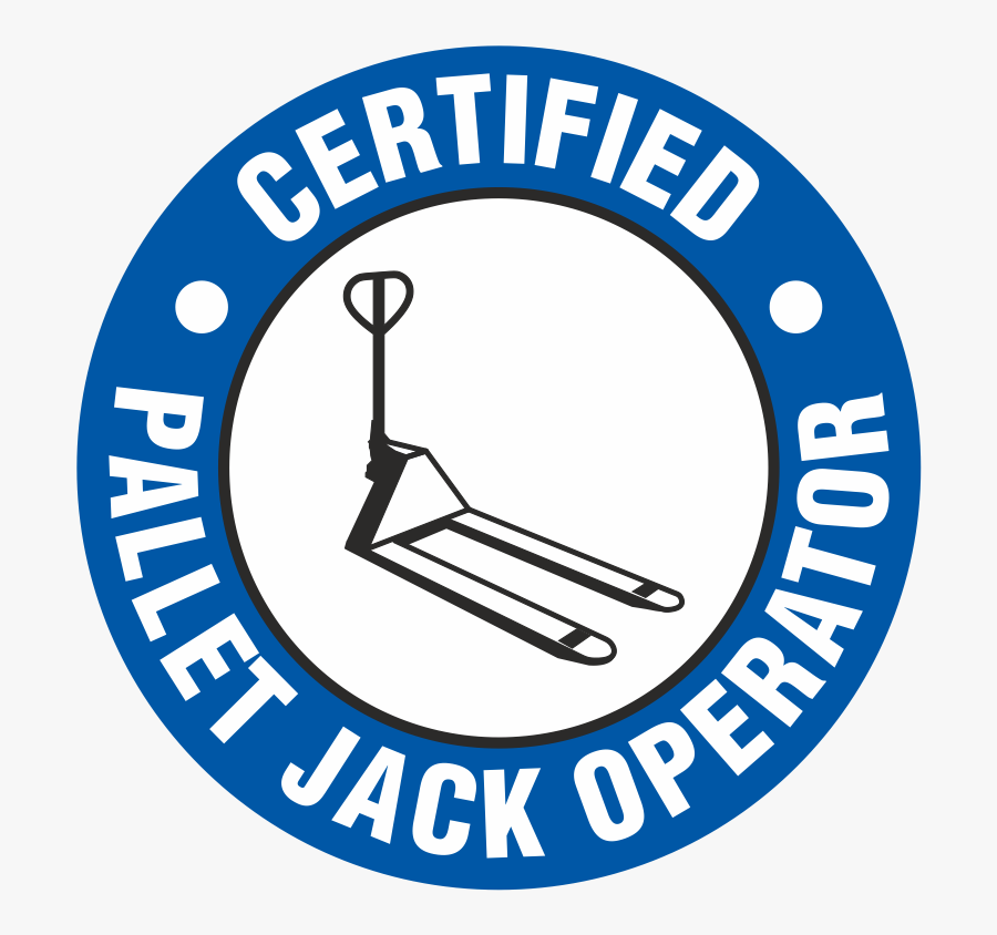 Certified Pallet Jack Operator Hard Hat Decals - Circle, Transparent Clipart
