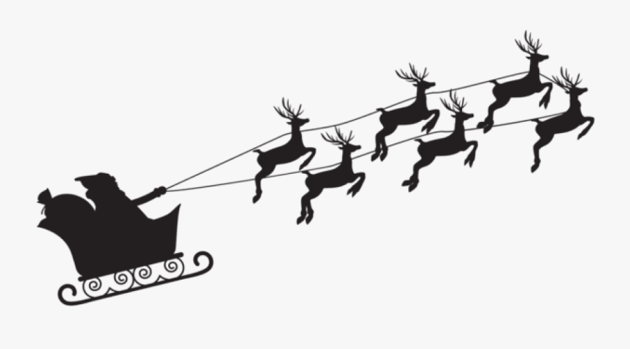 Free Png Santa Claus Silhouette Png Png - Santa Sleigh Clip Art Transparent, Transparent Clipart