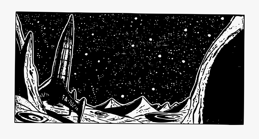 Transparent Retro Clipart - Sci Fi Black And White, Transparent Clipart