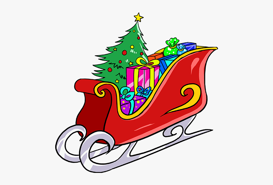 How To Draw Santa’s Sleigh - Drawing, Transparent Clipart