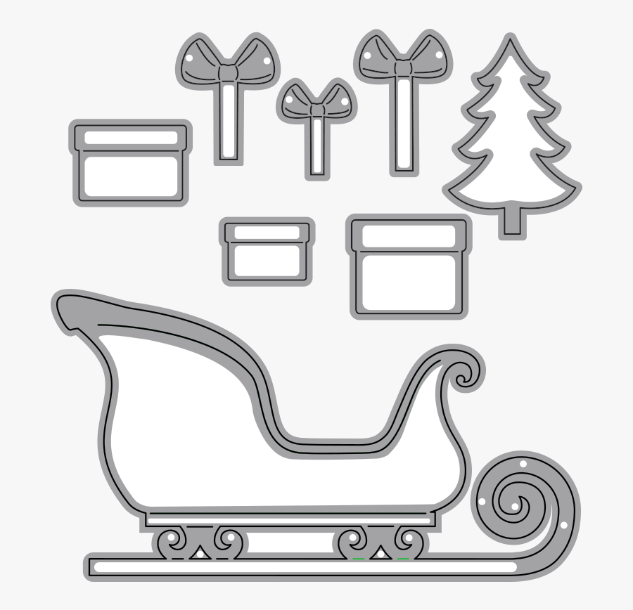 Santa"s Sleigh - Elizabeth Craft Santa Sleigh, Transparent Clipart