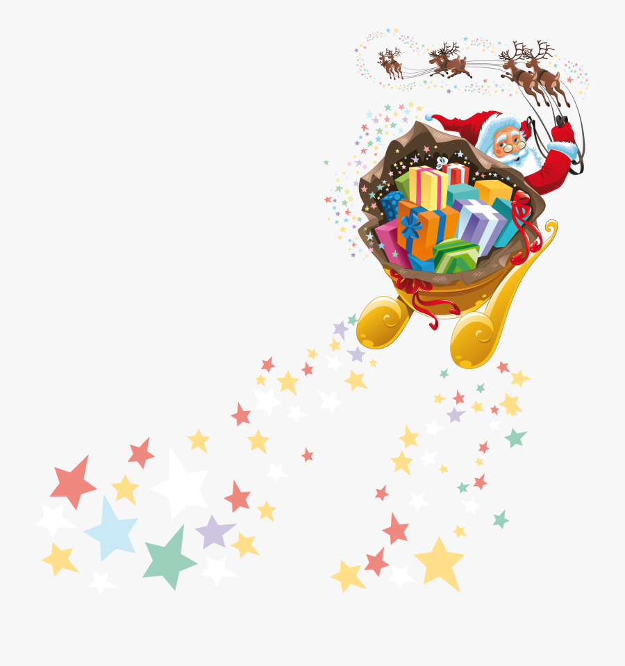 Santa Sleigh Png - Transparent Background Clipart Santa In Sleigh Png, Transparent Clipart