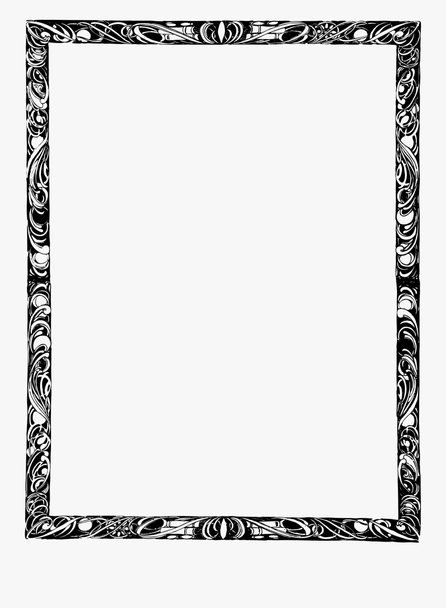 Clipart - Black And White Book Border, Transparent Clipart