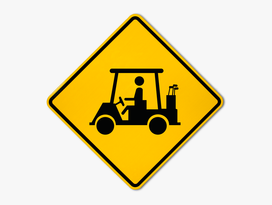 Golf Cart Crossing F - Golf Cart Crossing Sign, Transparent Clipart