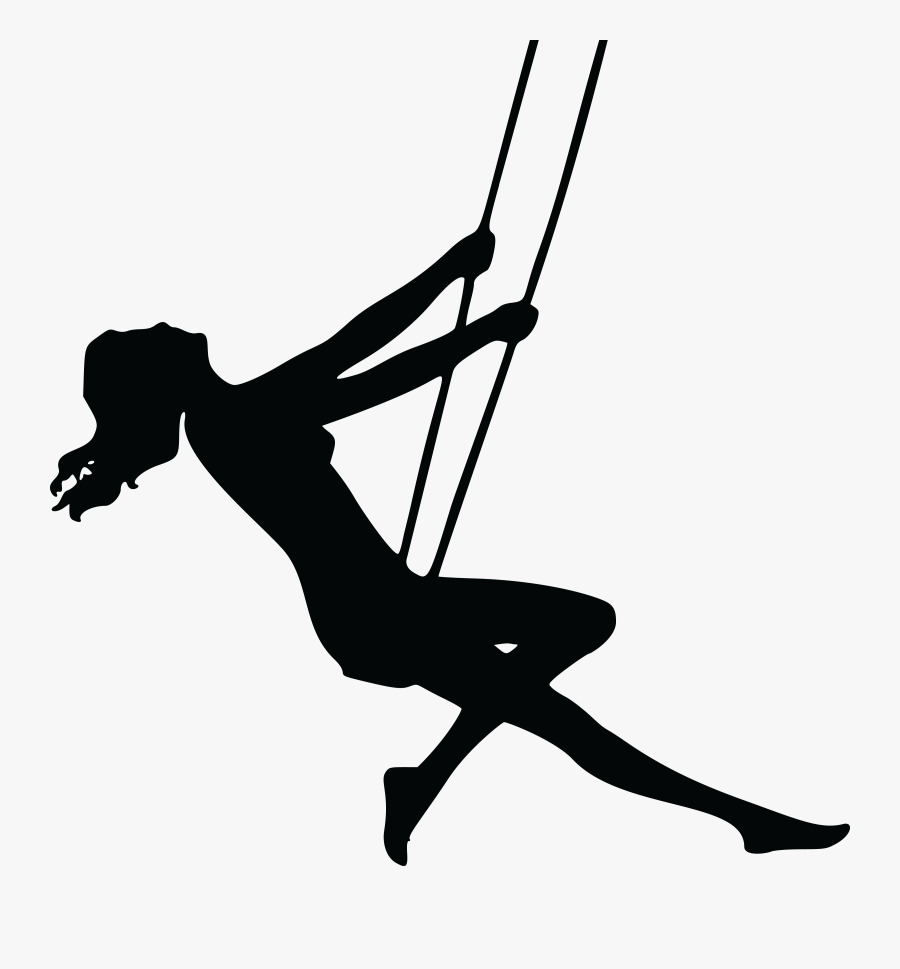 Lady On Isolated Big - Silhouette Woman On Swing, Transparent Clipart