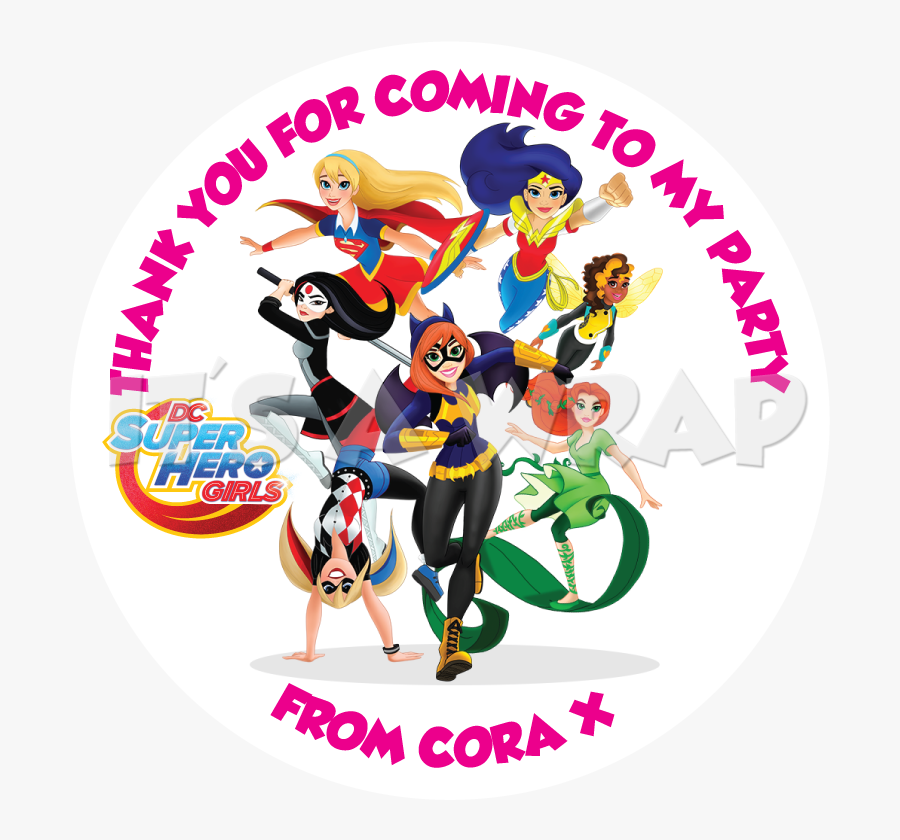 Dc Superhero Girls Sweet Cone Stickers - Dc Superhero Girls Cake Topper, Transparent Clipart