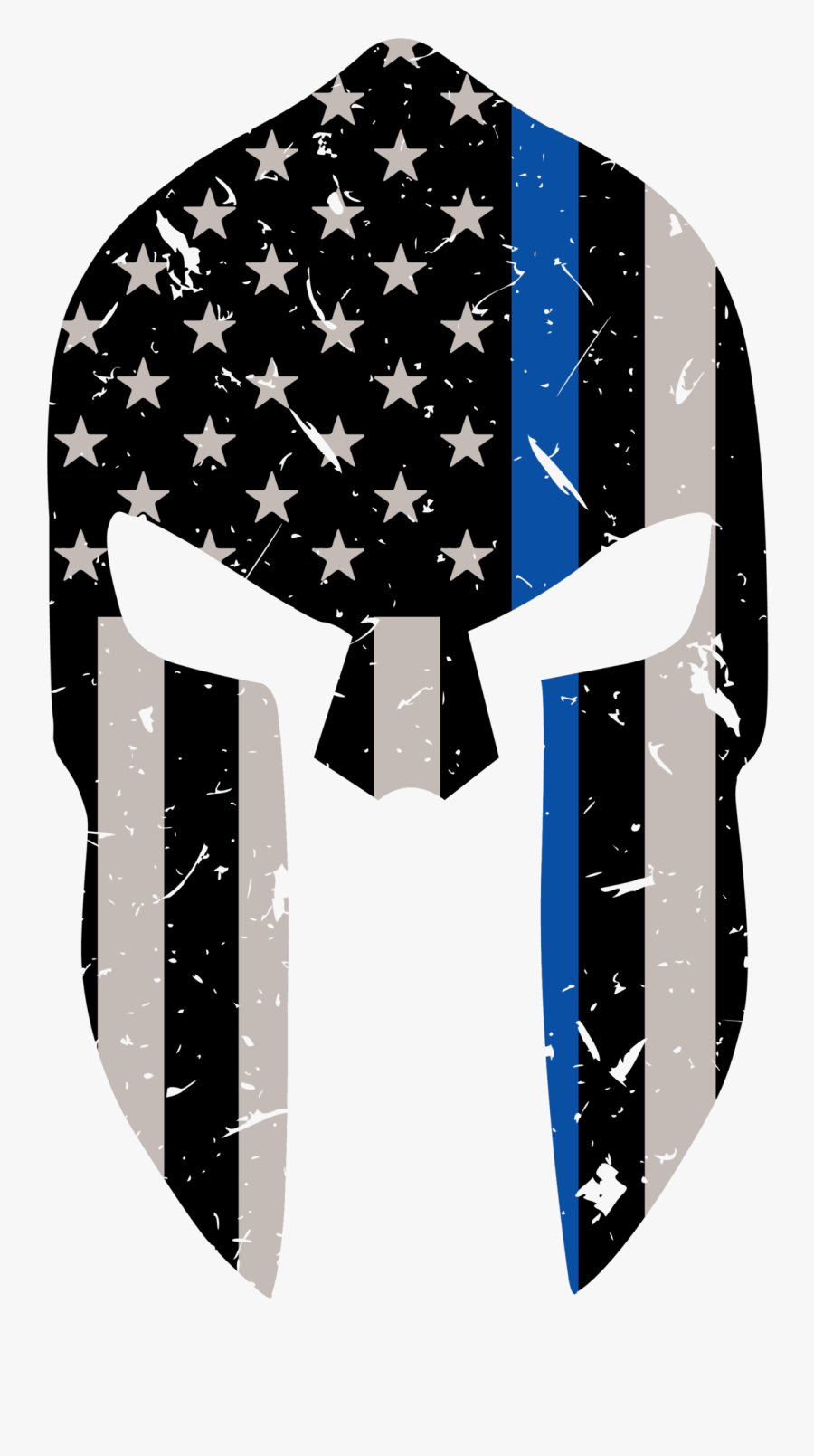 Blue Line Spartan Sticker - Thin Blue Line Gladiator, Transparent Clipart