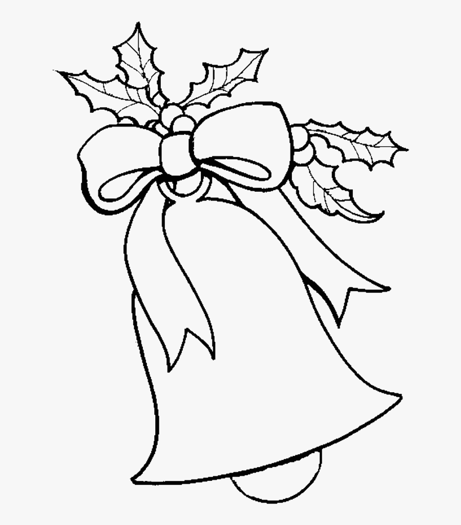 Christmas Bell Who In Young Leaves And Garnished With - Christmas Bell For Drawing, Transparent Clipart