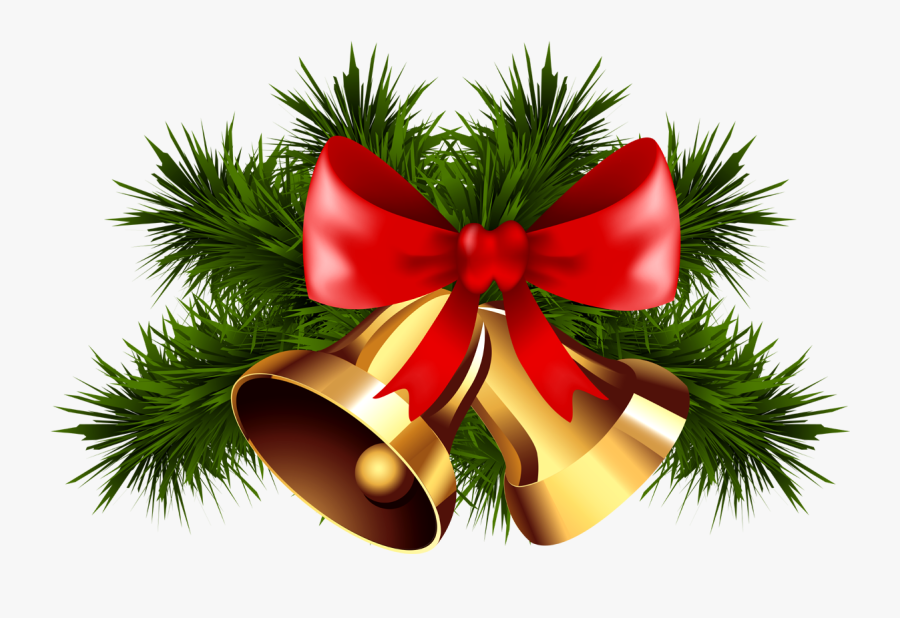 Christmas Ribbon Bell Holly - Christmas Bells Png, Transparent Clipart