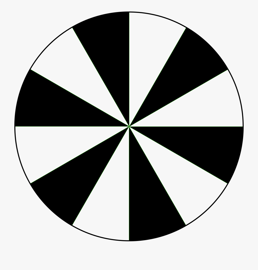 Circle Clipart Black And White - 12 Segment Circle, Transparent Clipart