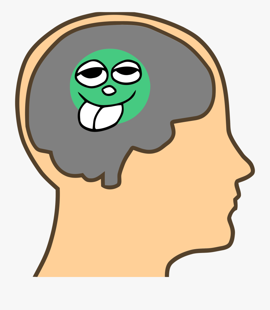Transparent Peas Clipart - Cartoon Head With Brain, Transparent Clipart