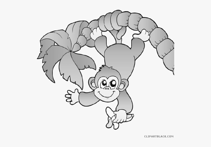 Clipart Monkey Baby Animal - Monkey Hanging From A Tree, Transparent Clipart