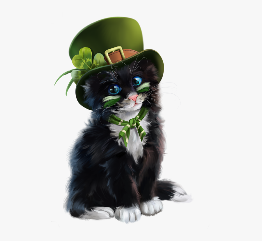 Black Cat St Patrick's Day, Transparent Clipart